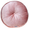 Round Tufted Pink Velvet Floor Pillow