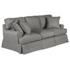 Sunset Trading Horizon T-Cushion Fabric Slipcovered Sofa in Gray