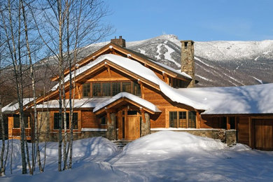 Rustic two-story exterior home idea in Burlington