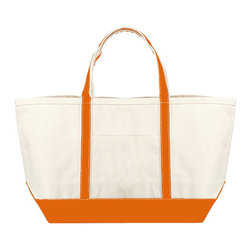 Orange Heavy Duty Cotton Canvas Boat Tote Large Bag - Storage And Organization