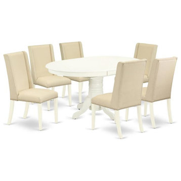 Dining Room Set Linen White, AVFL7-LWH-01
