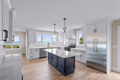Beach style kitchen photo in Boston