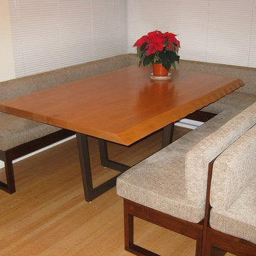 Live Edge Dining Table with custom bench seating
