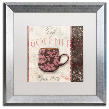 Color Bakery 'Patisserie XIII' Art, Silver Frame, White Matte, 16"x16"