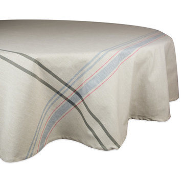 DII Gray French Stripe Tablecloth 70" Round
