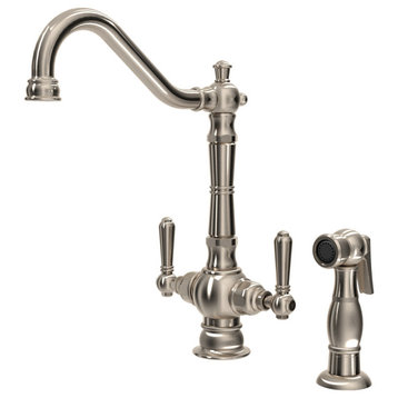 Americana Two Handle Kitchen Faucet, Pvd Brushed Nickel