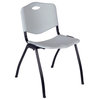 66" x 24" Kee Training Table- Grey/ Black & 2 'M' Stack Chairs- Grey