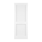 Louver Louver Door, Solid Pine Interior Slab White Traditional 80" x 24"