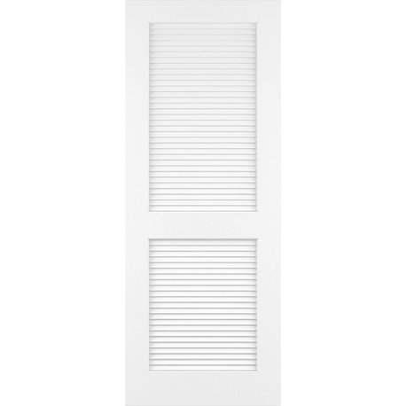 Louver Louver Door, Solid Pine Interior Slab White Traditional 80" x 24"