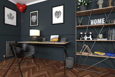 Design ideas for an industrial home office in Other.