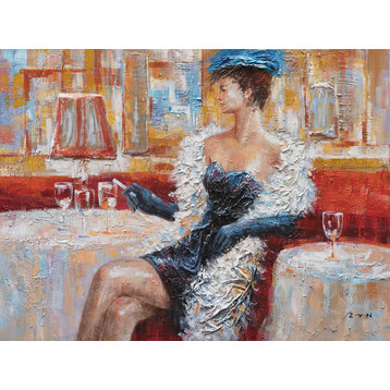 "Elegance Girl" Hand Painted Oil Canvas Art