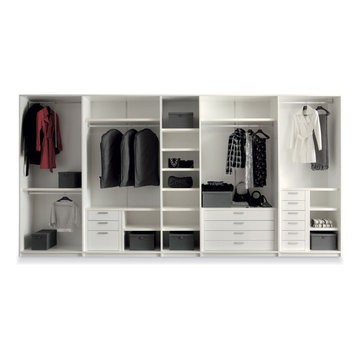 Modern Italian wardrobs, walk-in closets, libraries & wall units.