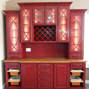 Knotty Alder Kitchen with Red Accents, Kimberly, ID