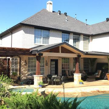 Coppell, TX, Poolside Patio Cover with Pergola