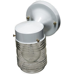 Nuvo 76-701 6" Porch Light Outdoor Wall Light with Frosted Glass Mason Jar 