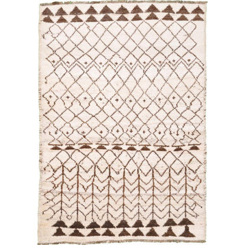 Oriental Rug Berber Maroccan Design 5'11"x4'2" Hand Knotted Carpet