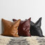 Cheyenne 100% Leather 22"x22" Throw Pillow by Kosas Home, Chestnut Brown