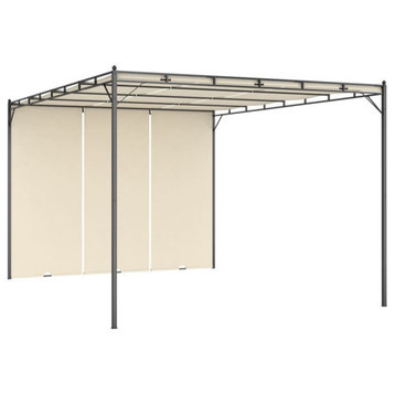 vidaXL Gazebo Outdoor Canopy Patio Pavilion Party Tent with Side Curtain Cream
