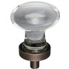 Jeffrey Alexander G110 Harlow 1-1/4 Inch Glam Egg Glass Oval - Brushed Pewter