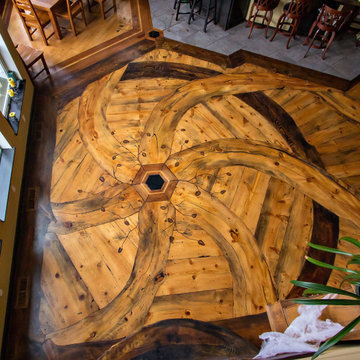 The Blue Pine Swirl Custom Hardwood Floor Project