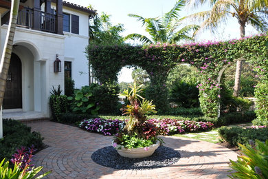 This is an example of a tropical landscaping in Miami.