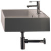 Square White Ceramic Wall Mounted or Vessel Sink, 1-Hole