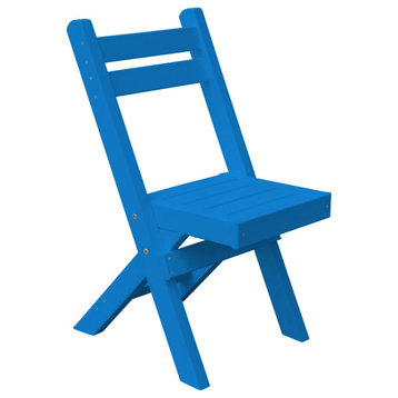 Poly Lumber Coronado Folding Bistro Chair, Blue