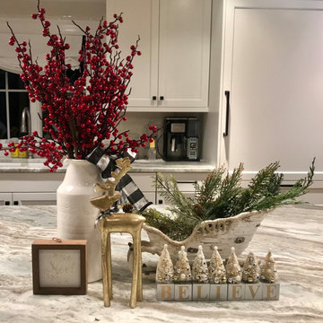 The holiday kitchen and island scape