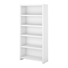 Echo 5 Shelf Bookcase in Pure White - Engineered Wood