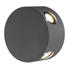 4" 4W 4 LED Outdoor Wall Sconce Graphite Gray Finish Frost Pc Glass