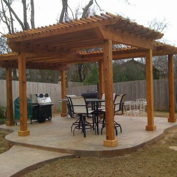 Transformed Backyard Grilling Pergola