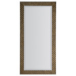 Hooker Furniture - Sundance Floor Mirror - Tactile and textural, the Sundance Floor Mirror projects  organic elegance with its rich brown layered cork-like frame accented with silver-colored metal. Measuring 84 inches high by 42 inches wide, the mirror offers beveled glass.