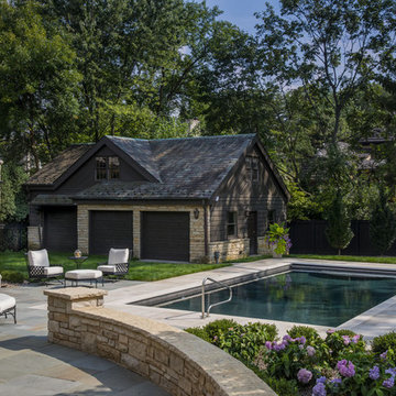 Patio Stone Garden Walls Overlooking Pool