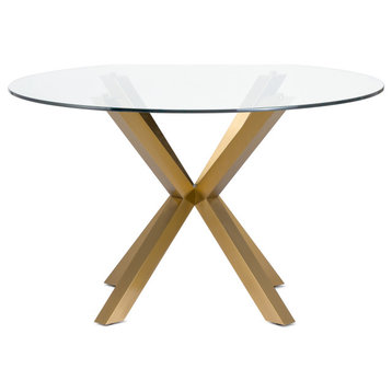 Bella Dining Table, Brushed Gold Steel