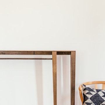 Brooklyn Apartment Interior with Custom Hammered Metal Table