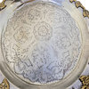 Antique 20" Traditional Moroccan Engraved Two Toned Finished Serving Tray