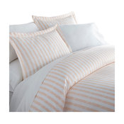 Becky Cameron 3-Piece Puffed Rugged Stripes Duvet Cover Set, Blush, Queen/Full