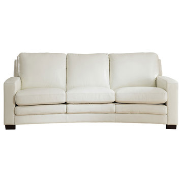 Joanna Leather Craft Sofa, Ivory White