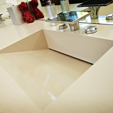 Caesarstone Quartz Vanity Top w/ Double Ramped Sinks
