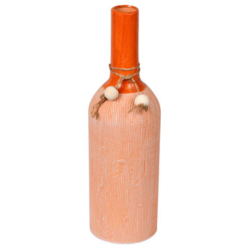 13.25" Brown Twine Terracotta Bottle
