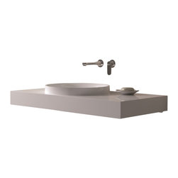 ADM Bathroom Design - ADM Circular Wall Mounted Sink, White, 39" - Bathroom Sinks