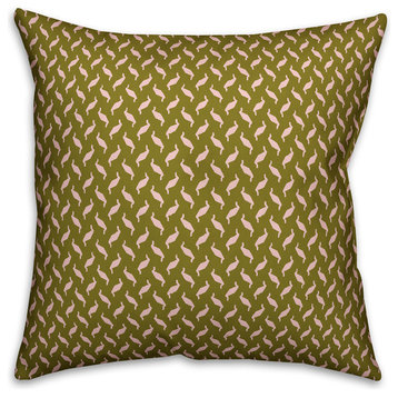 Gold Zig Zag Pattern Throw Pillow Cover, 18"x18"