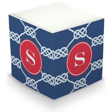 Sticky Memo Cube Nautical Knot Single Initial, Letter S