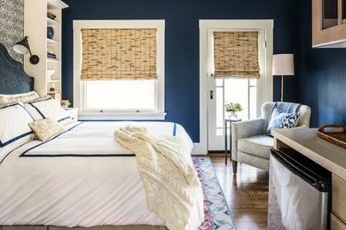 Bedroom - traditional bedroom idea in San Francisco with blue walls