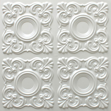 Pearl White 3D Ceiling Panels, 2'x2', 40 Sq Ft, Pack of 10