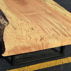 Spalted Maple Single Slab Table #88 - Dining Tables