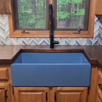 Austen Matte Blue Fireclay 30" Single Bowl Farmhouse Undermount Kitchen Sink