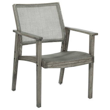 Lavine Cane Armchair With Rustic Gray Frame