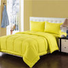 4-Piece 100% Cotton Solid Yellow Quilted Comforter Set