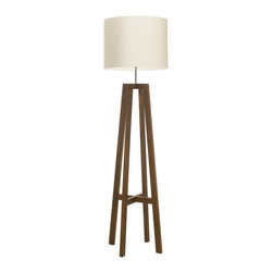 Heathfield & Co Tripod Antique Oak Floor Lamp - Floor Lamps